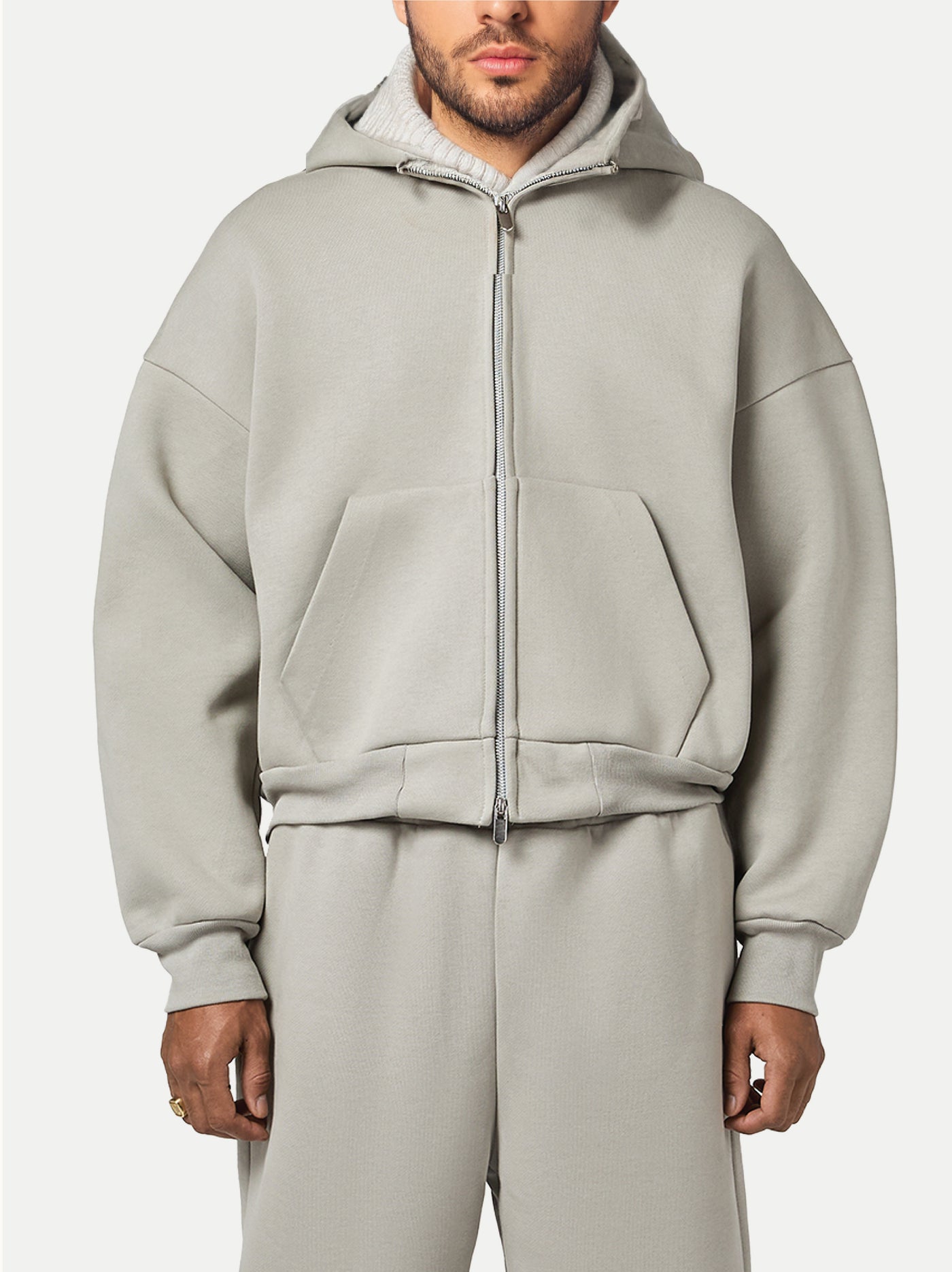 Heavyweight Oversized Zip-Up Hoodie – 450 GSM