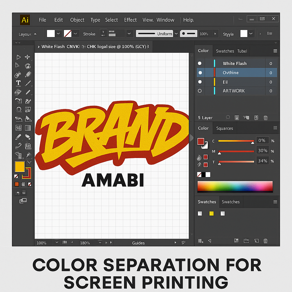 Bi Color Separation Screen Printing Color Separation – Amabi Clothing